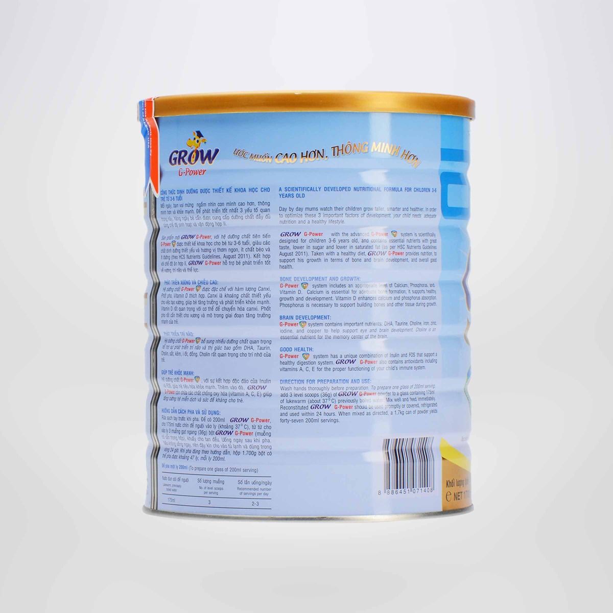 Sữa Bột Abbott Grow Gold 3+ Hương Vani 1.7kg