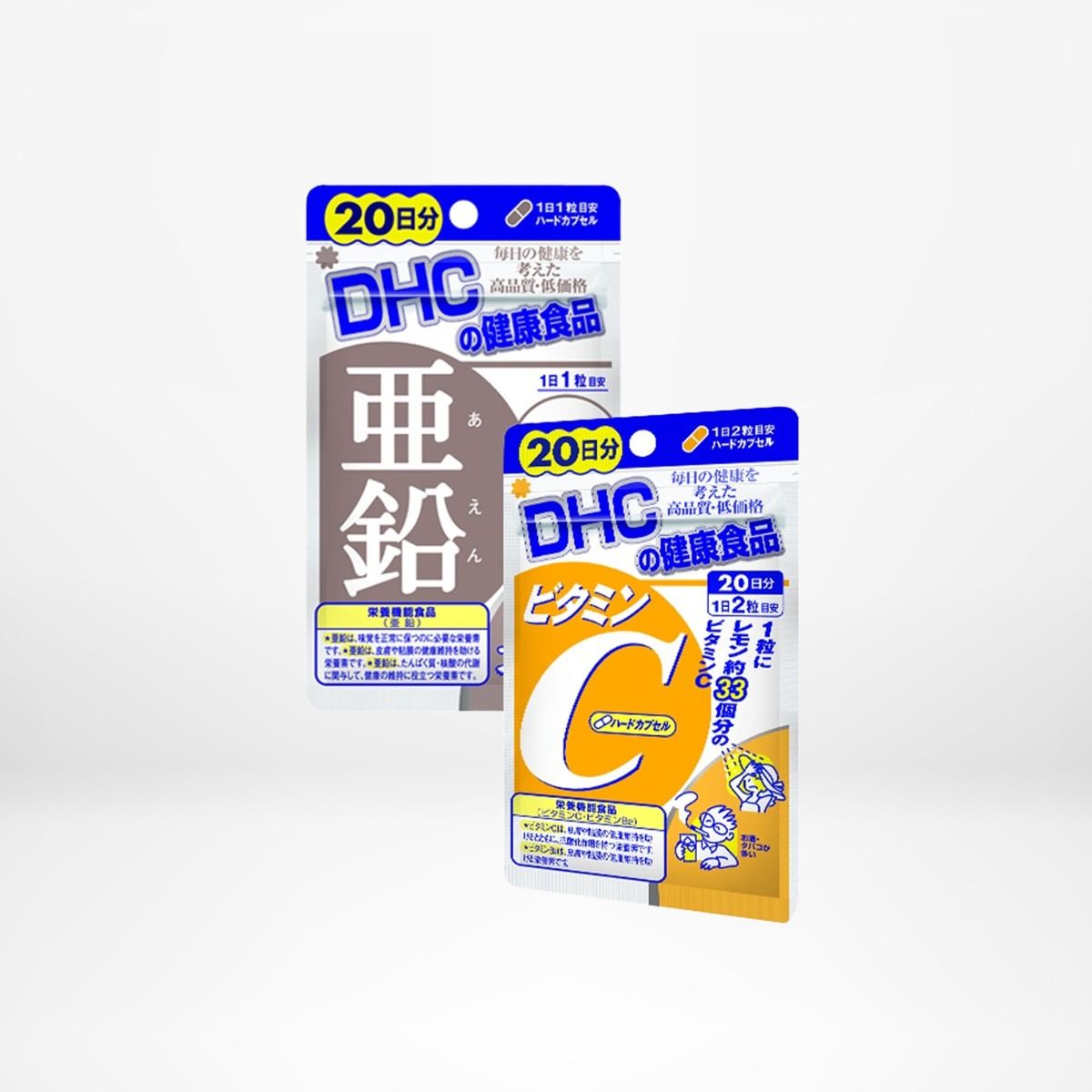Combo viên uống DHC ngừa mụn mờ thâm 20 ngày (Vitamin C & Kẽm ZinC) - Combo Tpbvsk DHC Zinc + Vitamin C hard capsule