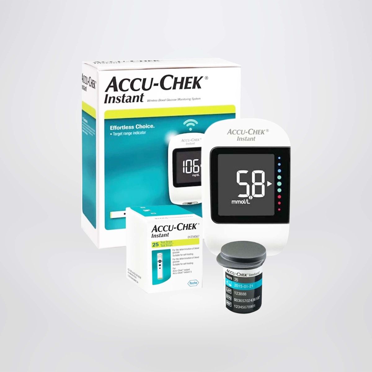 Máy đo đường huyết Accu-Chek Instant mg/dL Kèm Dụng cụ lấy máu Softclix