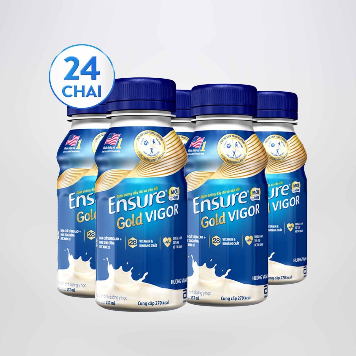 Thùng 24 chai sữa nước Ensure Vani 237ml giúp hệ tiêu hóa khỏe mạnh