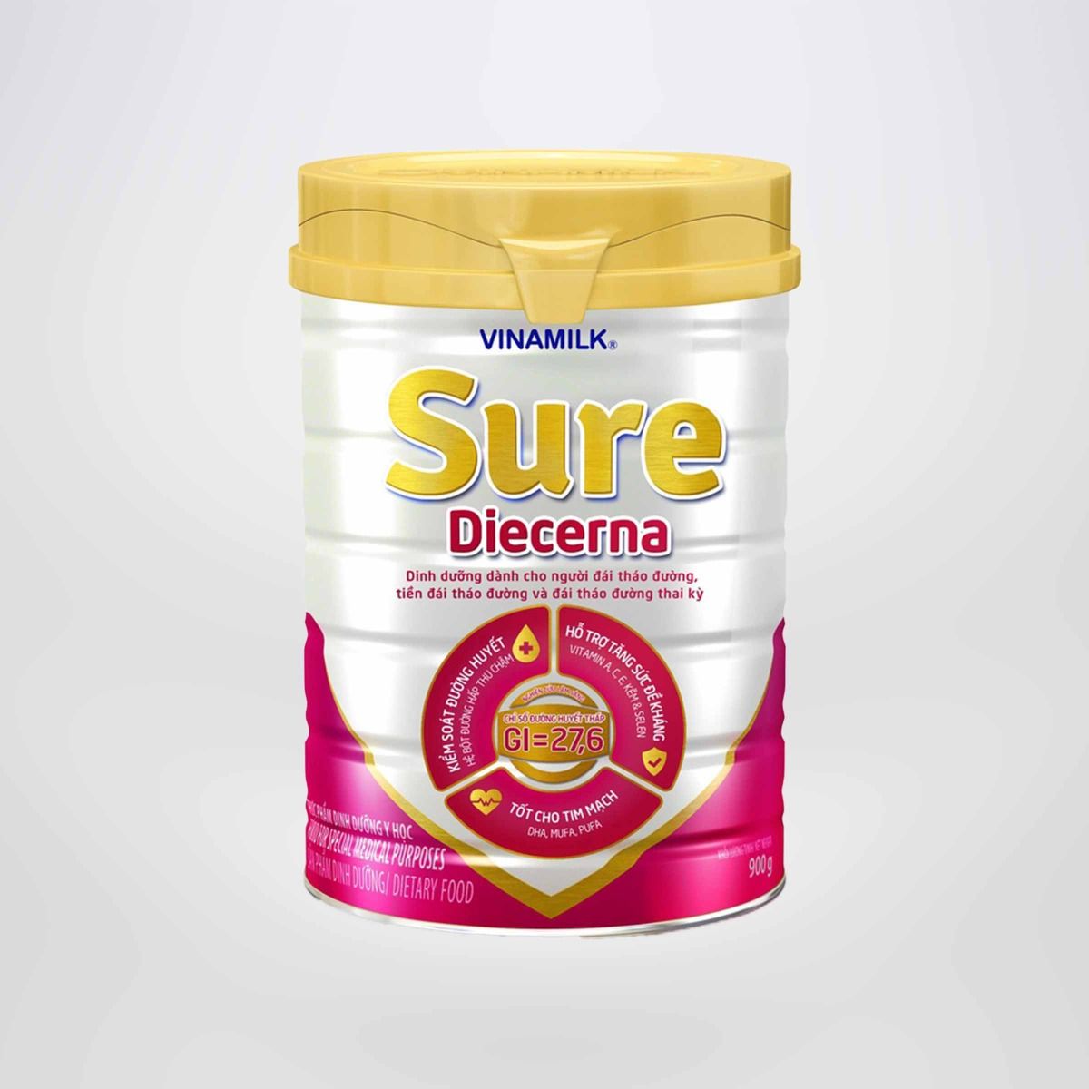 Sữa bột Dành cho người tiểu đường Vinamilk Sure Diecerna 900g