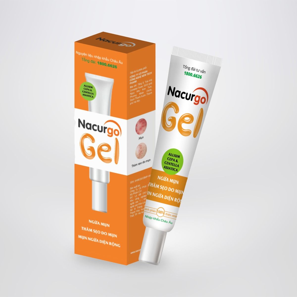 Gel Ngừa Sẹo Mụn, Thâm Sẹo Do Mụn Nacurgo Gel 20g