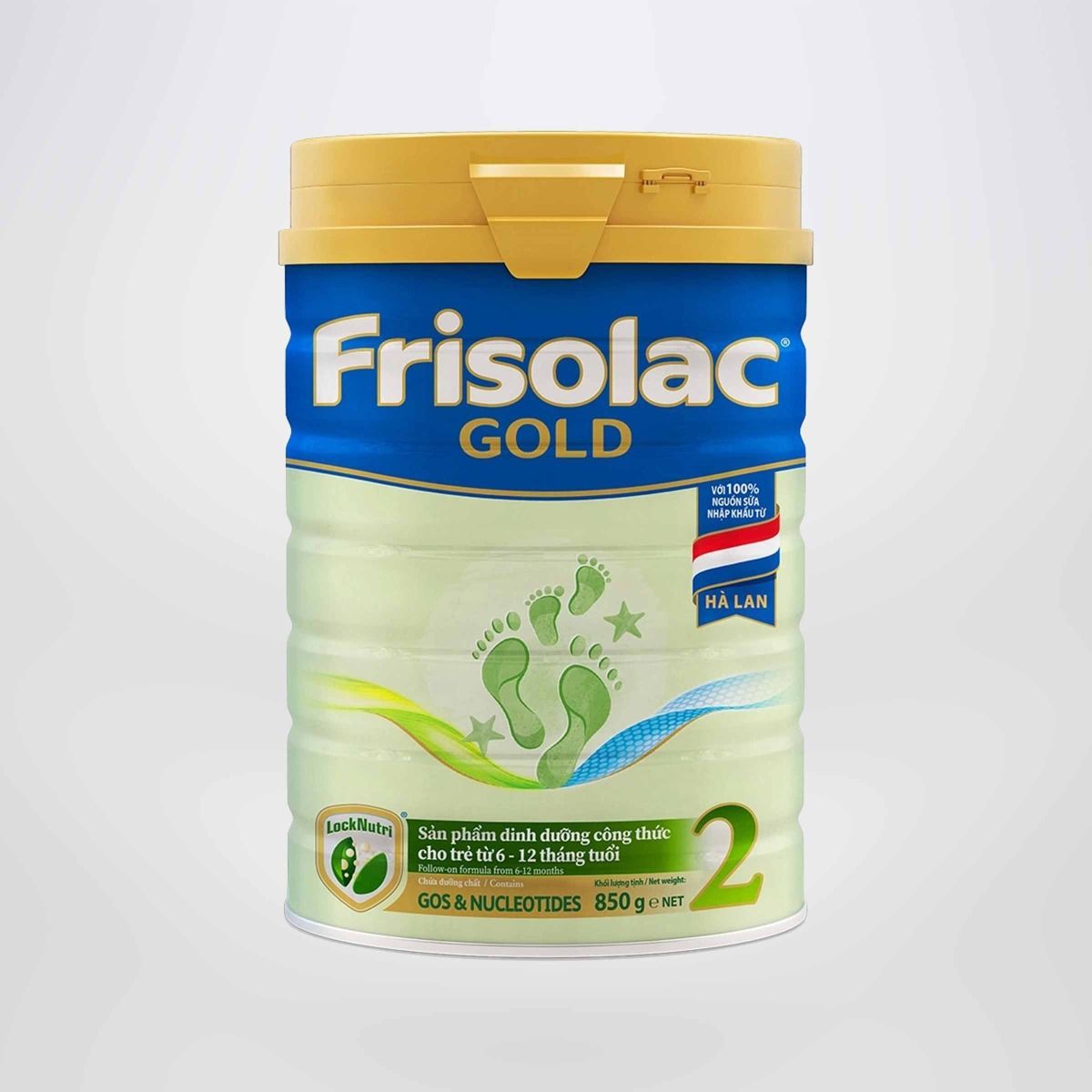 Sữa Bột Frisolac Gold 2 Lon ThiếC 850G-Cho Trẻ Từ 6-12 Tháng Tuổi
