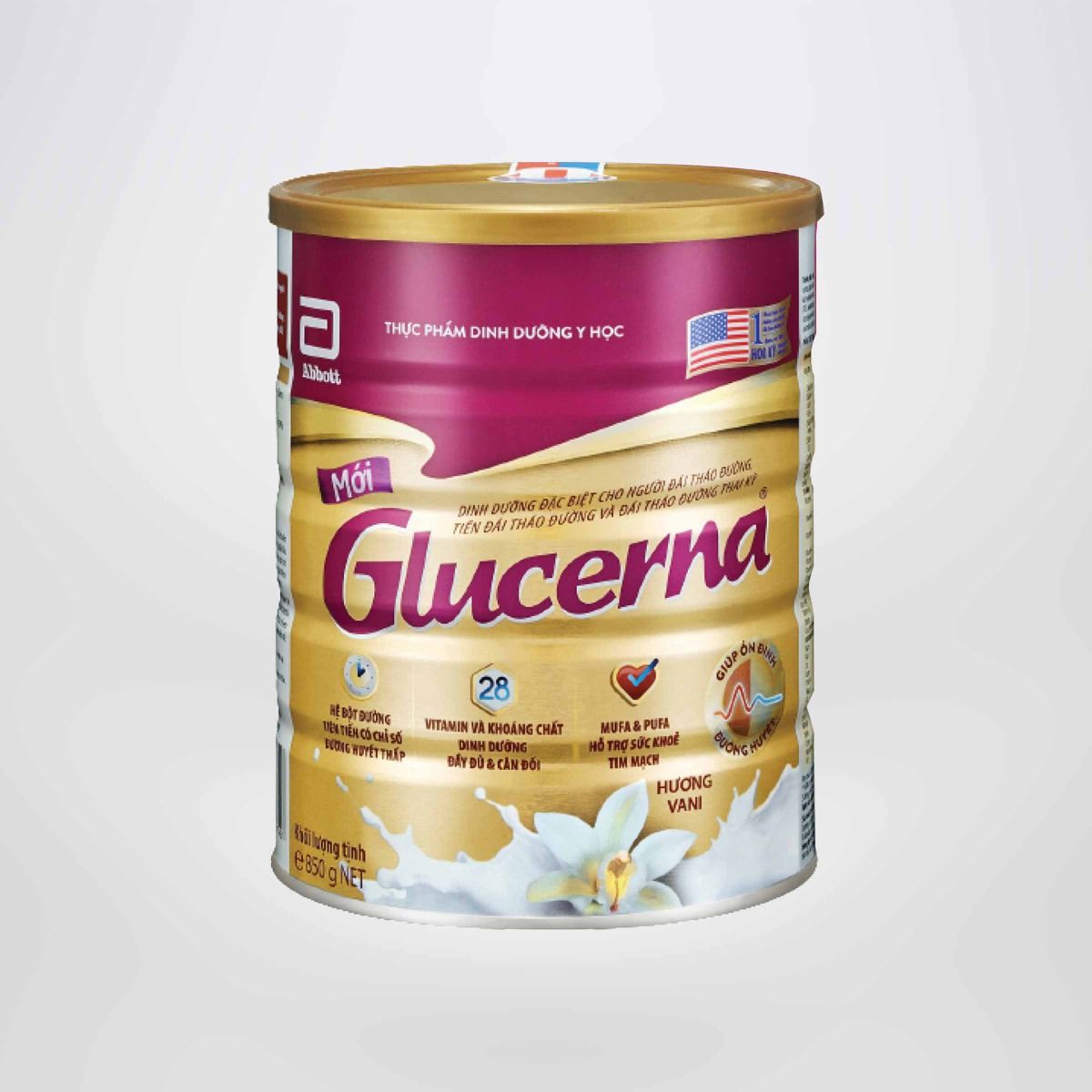 Lon sữa bột Abbott Glucerna Hương Lúa mạch 400g