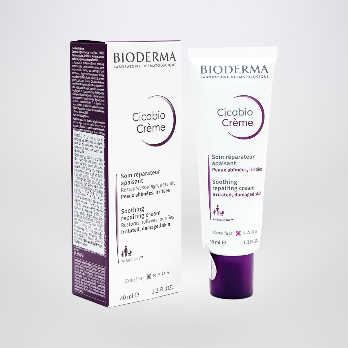 Kem dưỡng làm dịu và phục hồi nhanh da tổn thương Bioderma Cicabio Crème - 40ml