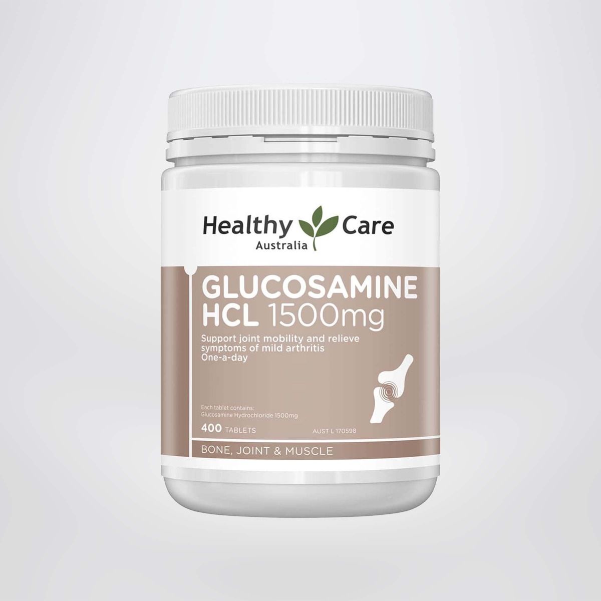 Glucosamine HCL 1500mg 400 Tablets - Viên uống bổ xương khớp Healthy Care Úc 400 viên