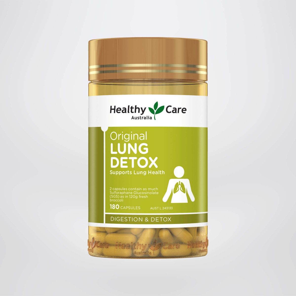 Healthy Care Lung Detox 180 viên- Viên uống thải độc phổi của Úc