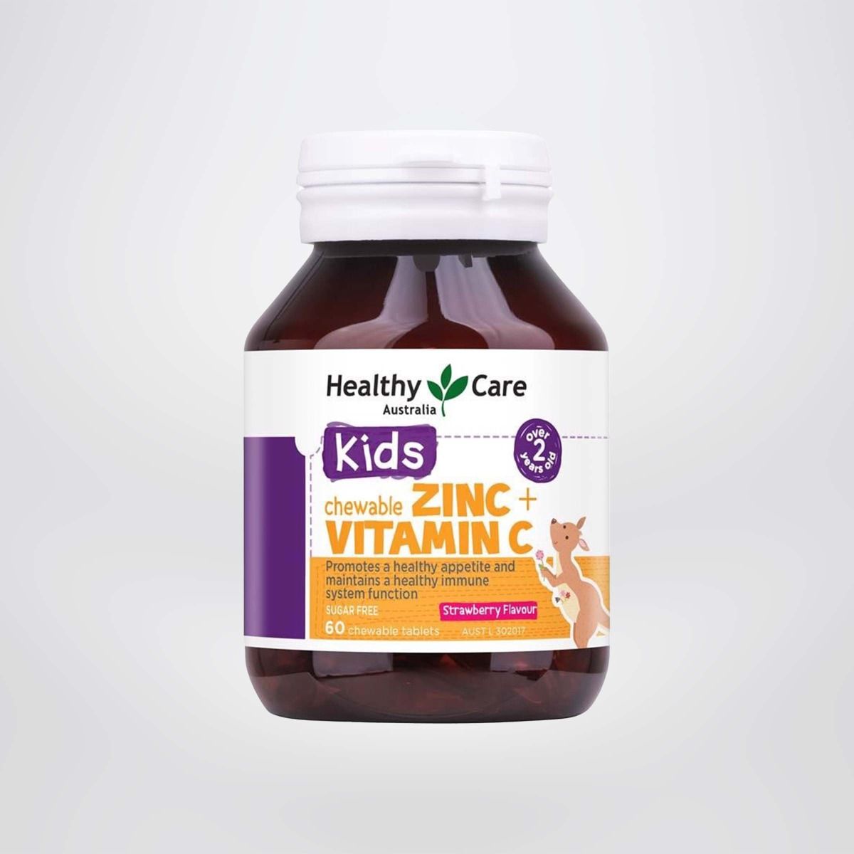 Viên nhai bố sung kẻm cho bé Healthy Care Zinc + Vitamin C 60 viên