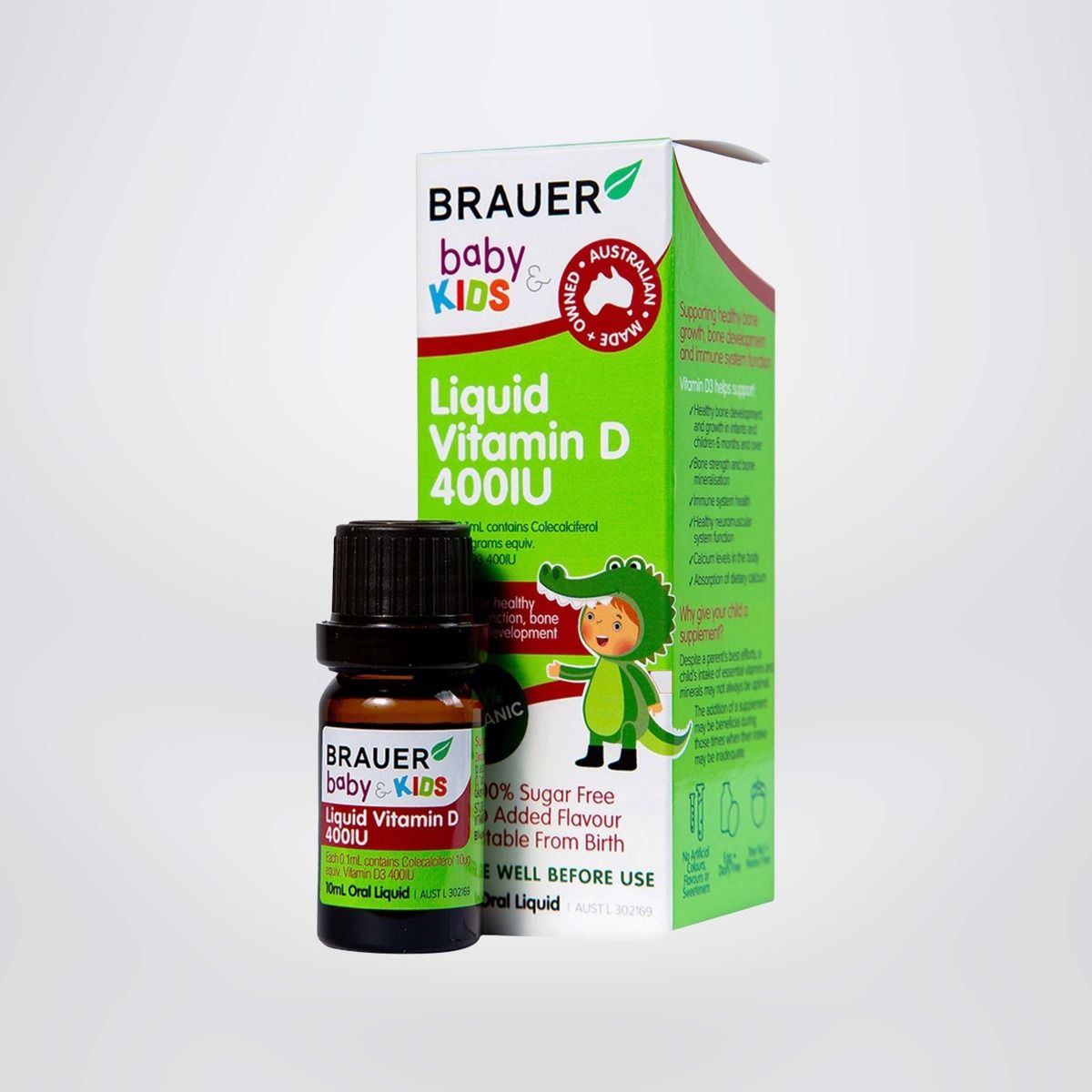 Siro Brauer Liquid Vitamin D 400IU cho trẻ sơ sinh trở lên