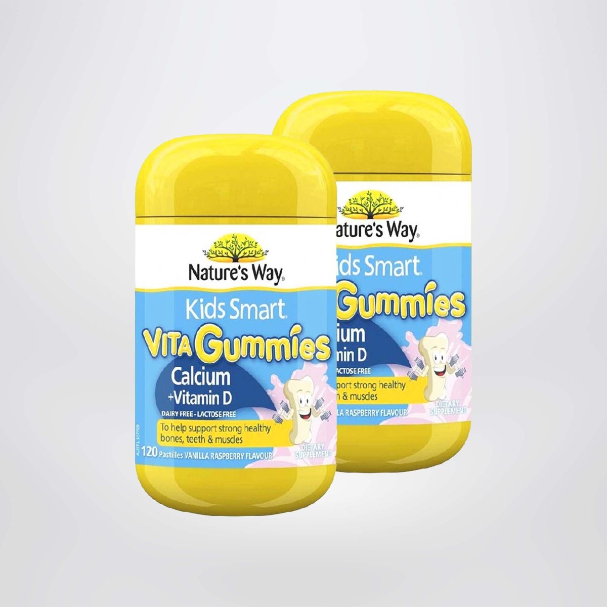 Combo 2 Hộp Kẹo Dẻo Canxi Cho Bé NATURE'S WAY Kids Smart Vita Gummies Calcium + Vitamin D 60 Viên/hộp