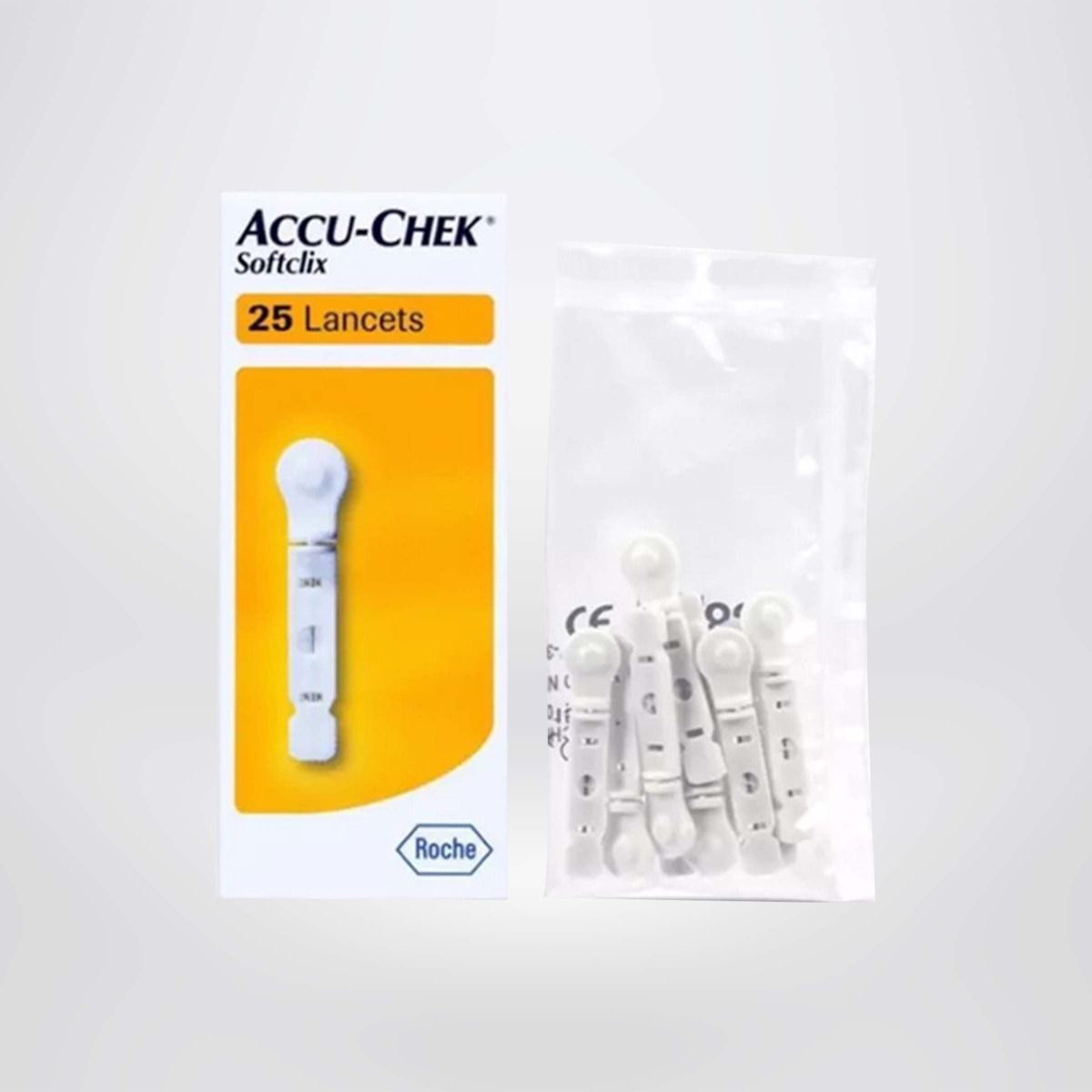 Kim lấy máu đầu dep máy đường huyết Accu-Chek Softclix dùng cho máy đường huyết " Active và Intans " Hộp 25 kim