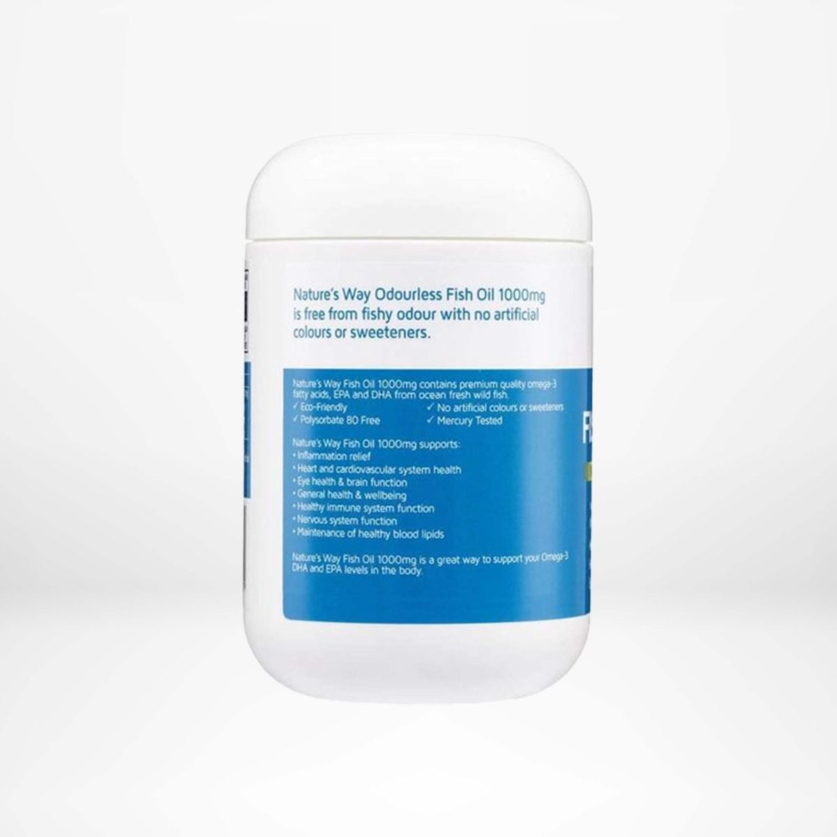 Viên Uống Dầu Cá Nature’s Way Odourless Fish Oil 1000mg Tăng Cường Sức Khoẻ Tự Nhiên Không Mùi Hộp 200 Viên