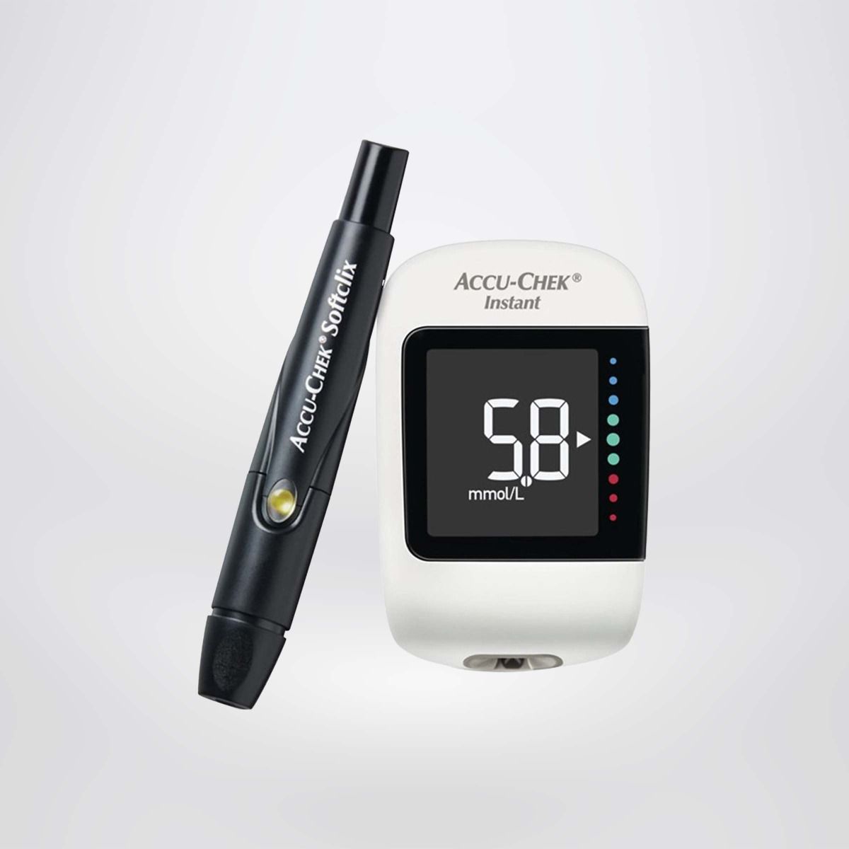 Máy đo đường huyết Accu-Chek Instant mg/dL Kèm Dụng cụ lấy máu Softclix