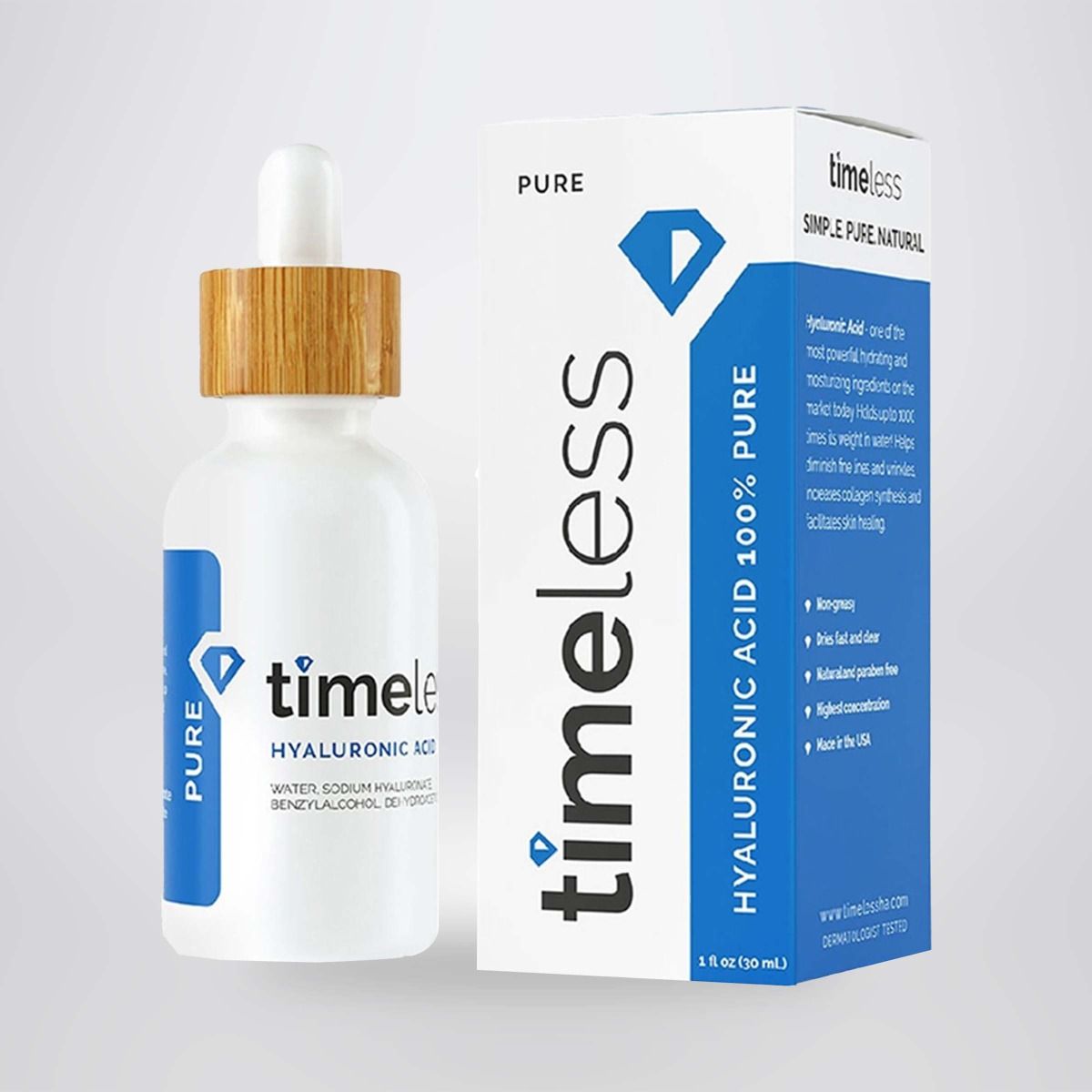 Tinh Chất Dưỡng Ẩm & Cấp Nước Timeless Hyaluronic Acid Pure Serum 30ml