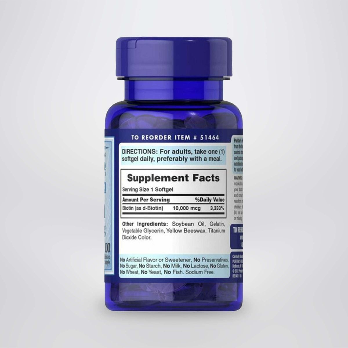 Viên Uống Mọc Tóc Puritan's Pride Biotin 10000 mcg - 100 viên