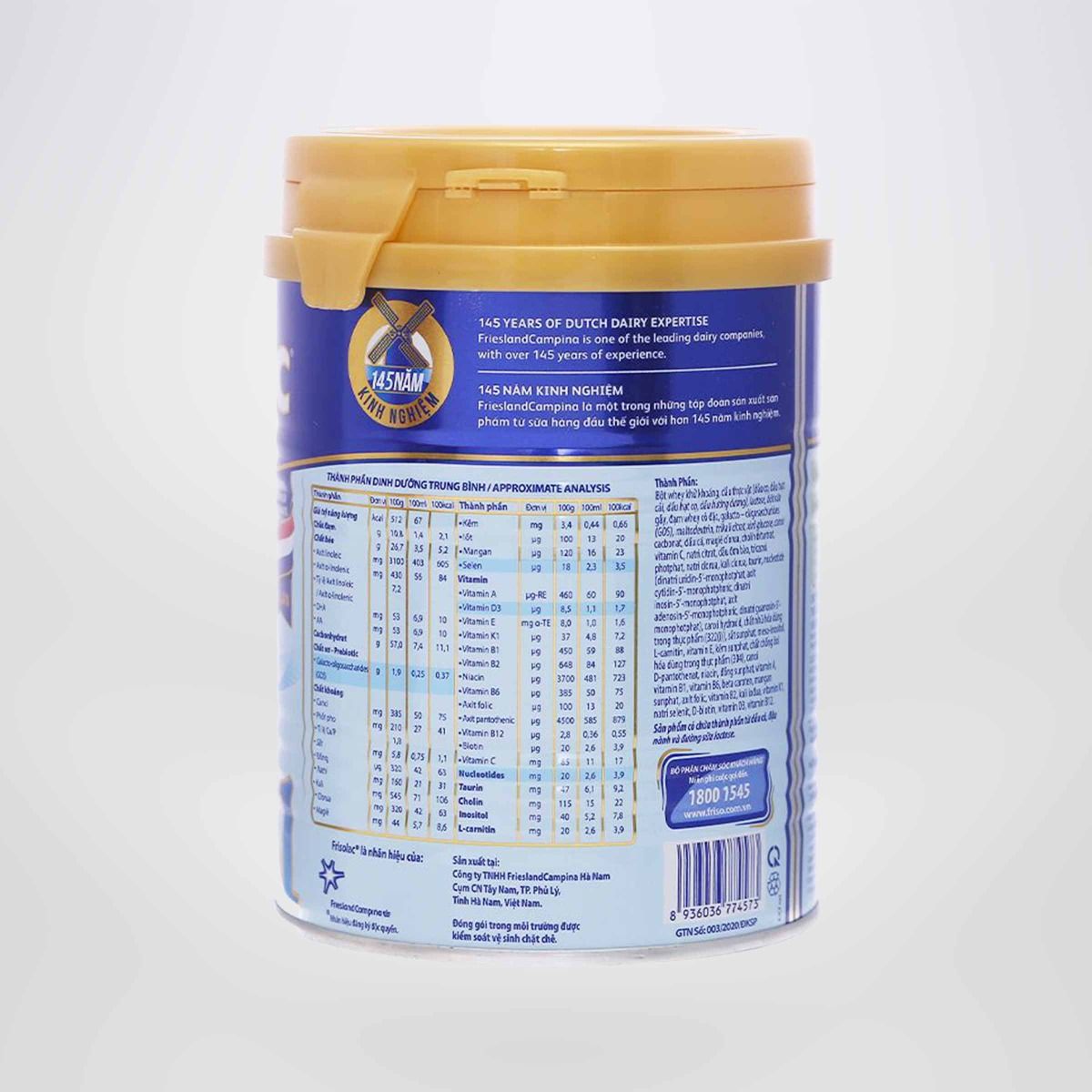 Sữa bột Frisolac Gold 1 lon thiếc 380G-cho trẻ 0-6 tháng tuổi