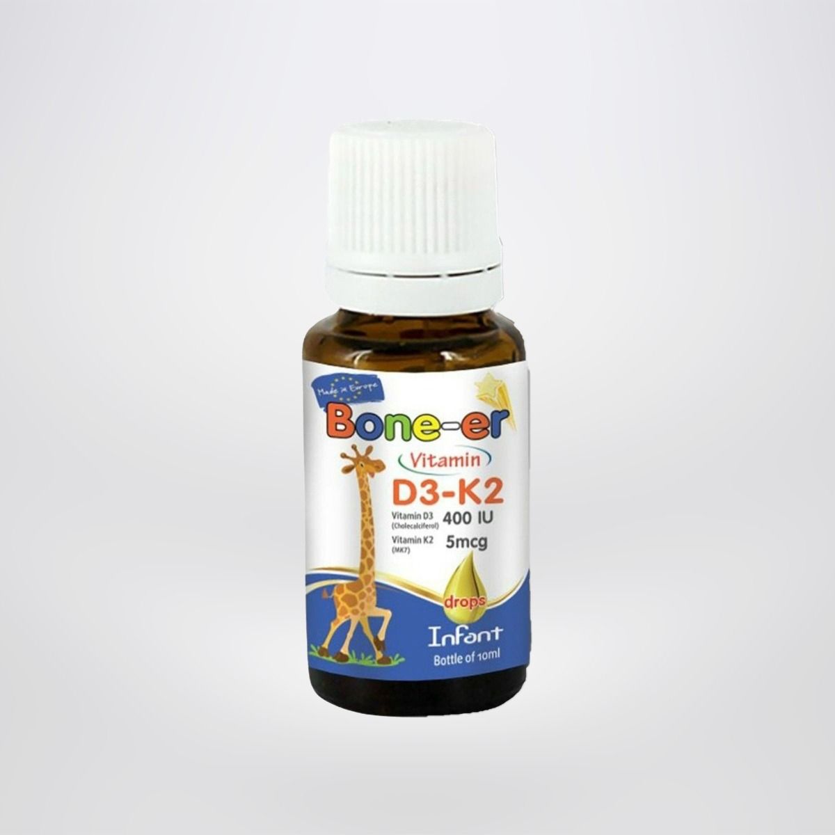 Vitamin D3 nhỏ giọt Bone-er bổ sung vitamin D3 và K2 cho bé từ 0 tháng tuổi lọ 10ml