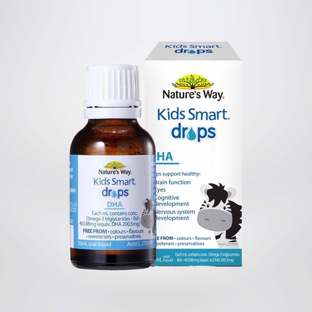 Combo 2 Hộp DHA Nature's Way Kids Smart Drops DHA Dạng Giọt Giúp Tăng IQ, Thị Lực Phát Triển Não Bộ Cho Bé 20ml