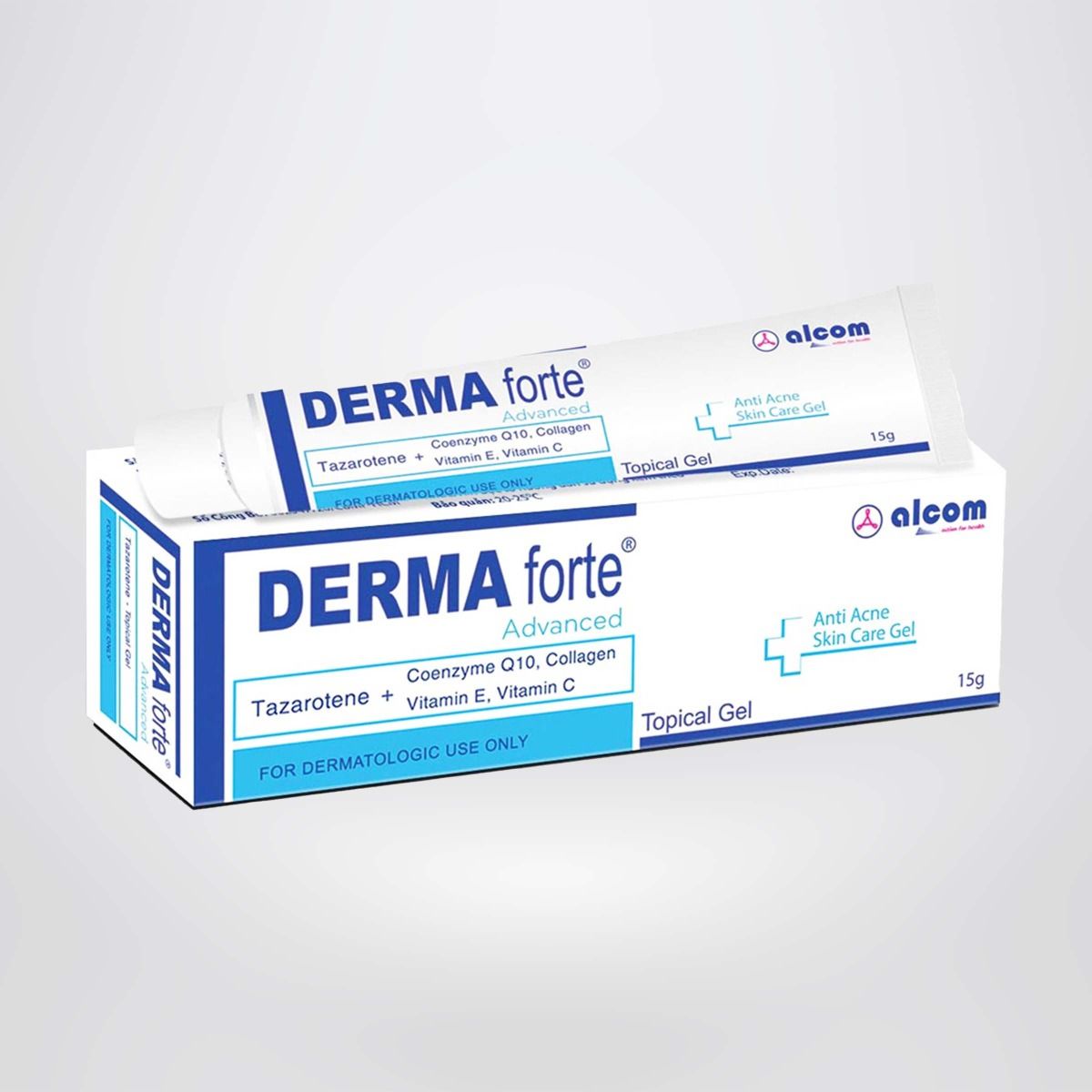 Derma Forte Gel 15g - Advanced, Giúp Giảm Mụn Trứng Cá, Ngừa Thâm, Mờ Sẹo, Dưỡng Da