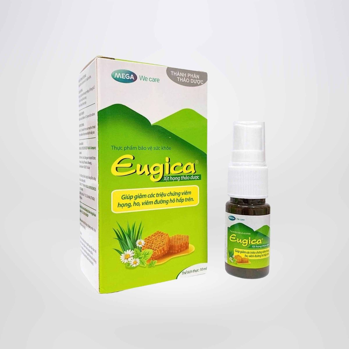 Chai Xịt Họng Thảo Dược Giúp Giảm Các Triệu Chứng Ho, Viêm Họng, Viêm Hô Hấp Eugica 10 ml