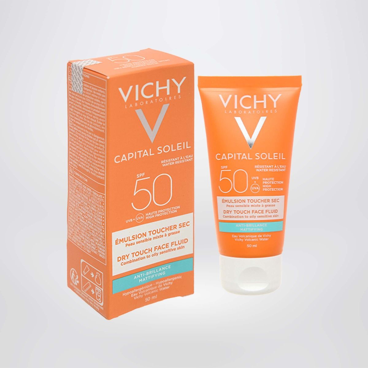 Kem chống nắng không gây nhờn rít Vichy Capital Soleil Dry Touch SPF 50 Chống Tia UVA + UVB 50ml