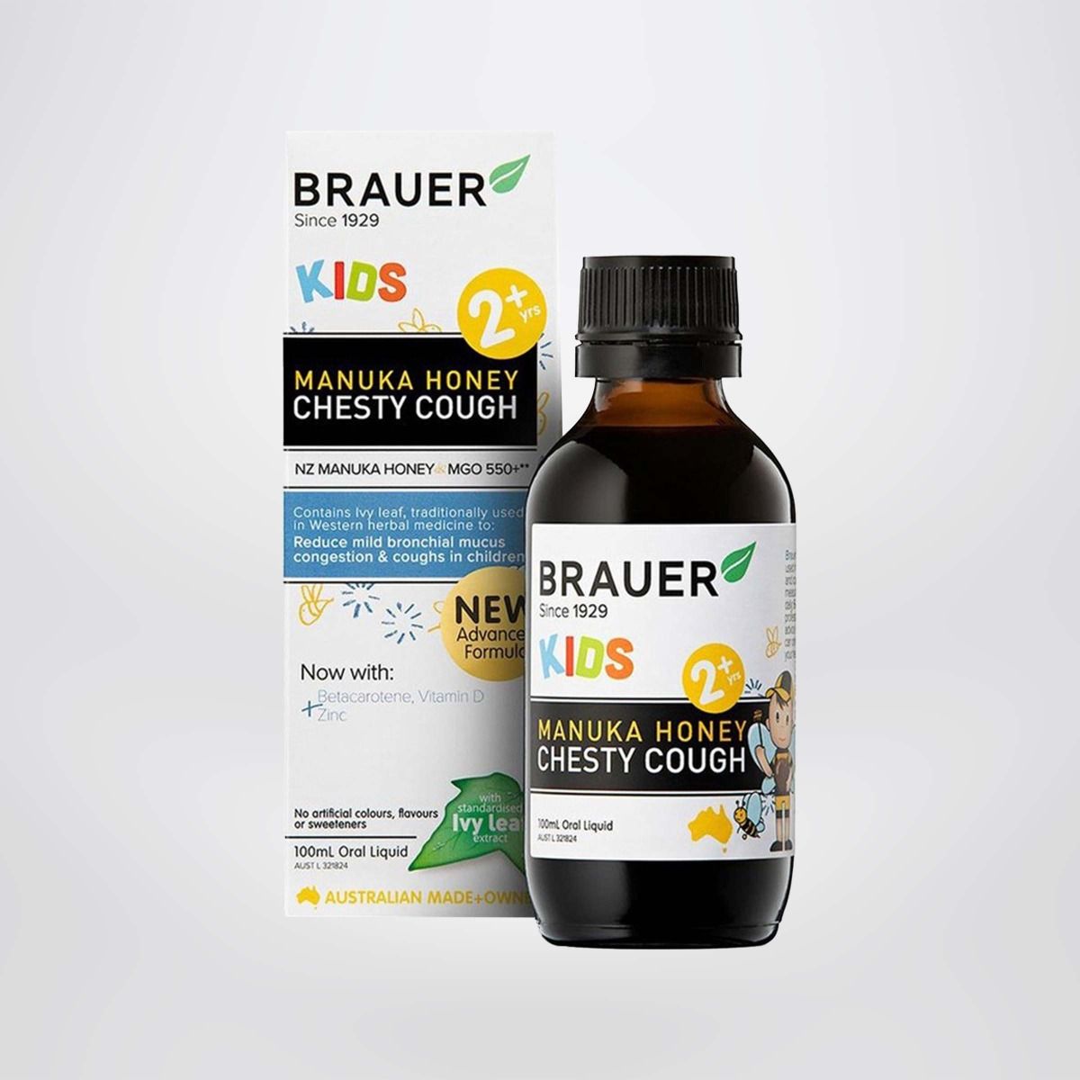 Siro Brauer Manuka Honey Chesty Cough - Giảm Ho Có Đờm cho trẻ từ 2 tuổi 100ml