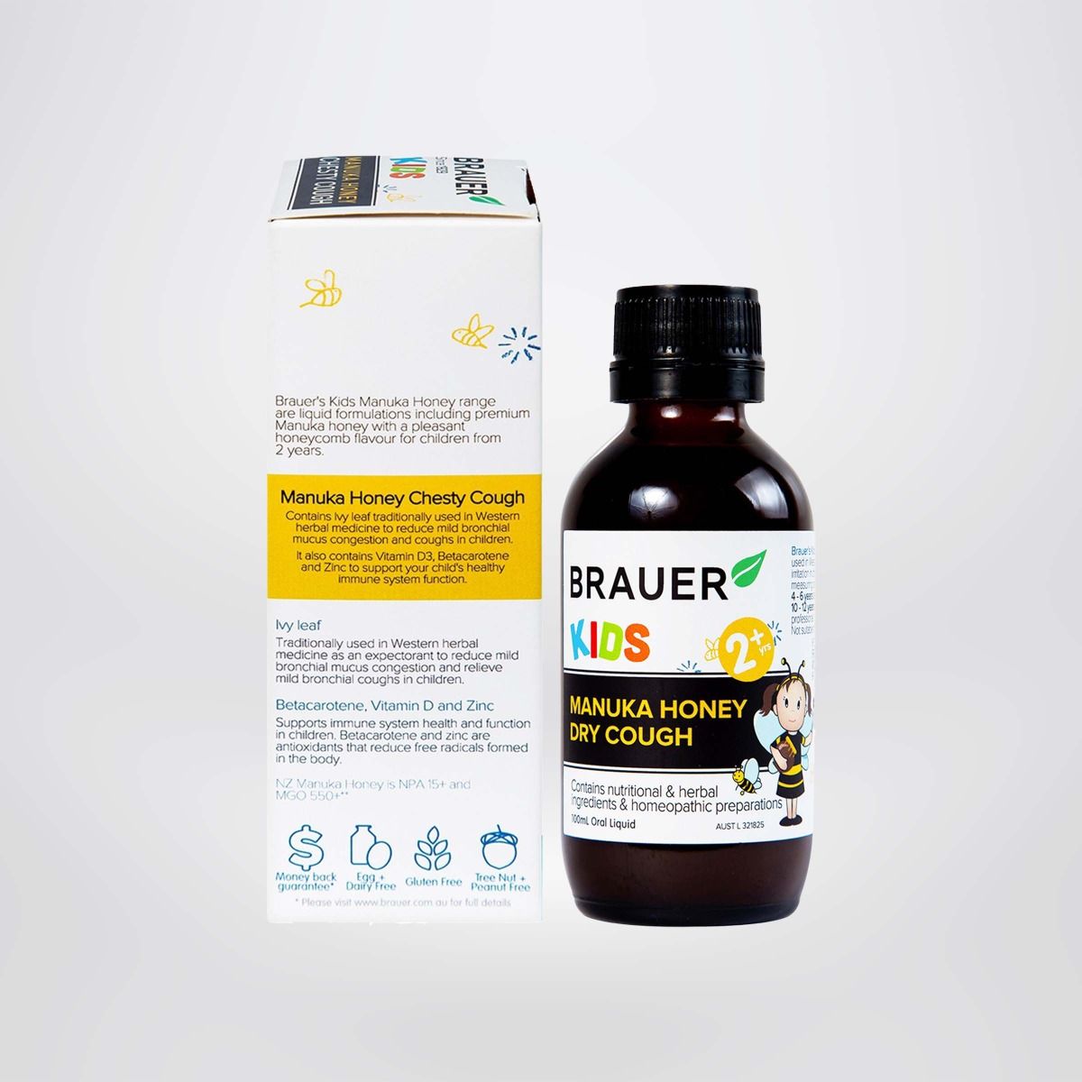 Siro Brauer Manuka Honey Chesty Cough - Giảm Ho Có Đờm cho trẻ từ 2 tuổi 100ml