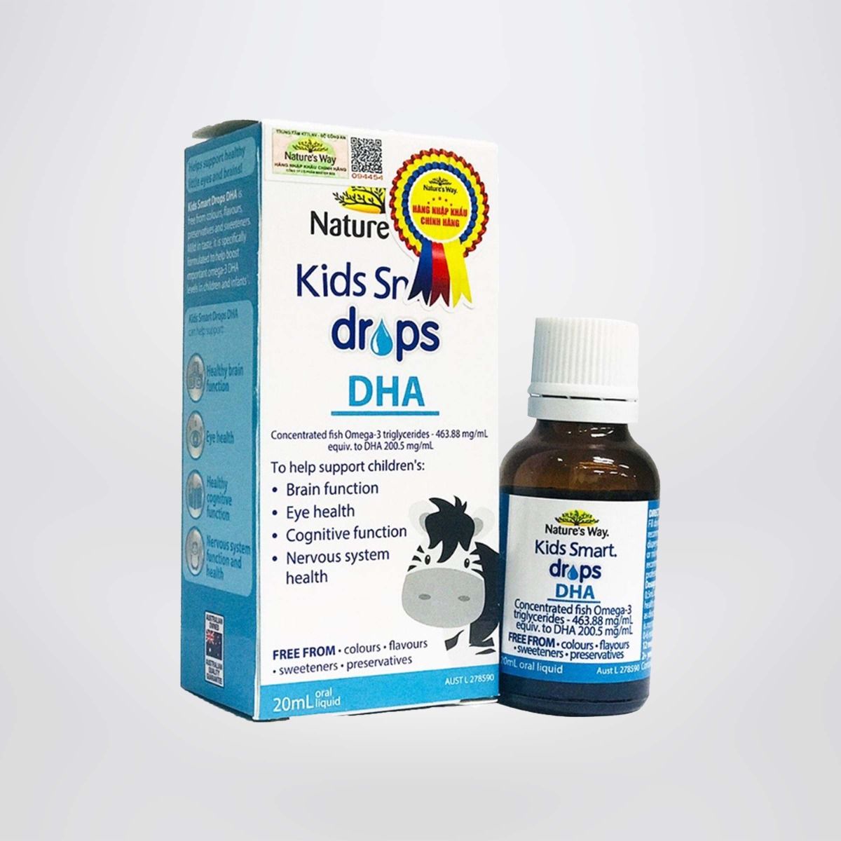 Combo 2 Hộp DHA Nature's Way Kids Smart Drops DHA Dạng Giọt Giúp Tăng IQ, Thị Lực Phát Triển Não Bộ Cho Bé 20ml