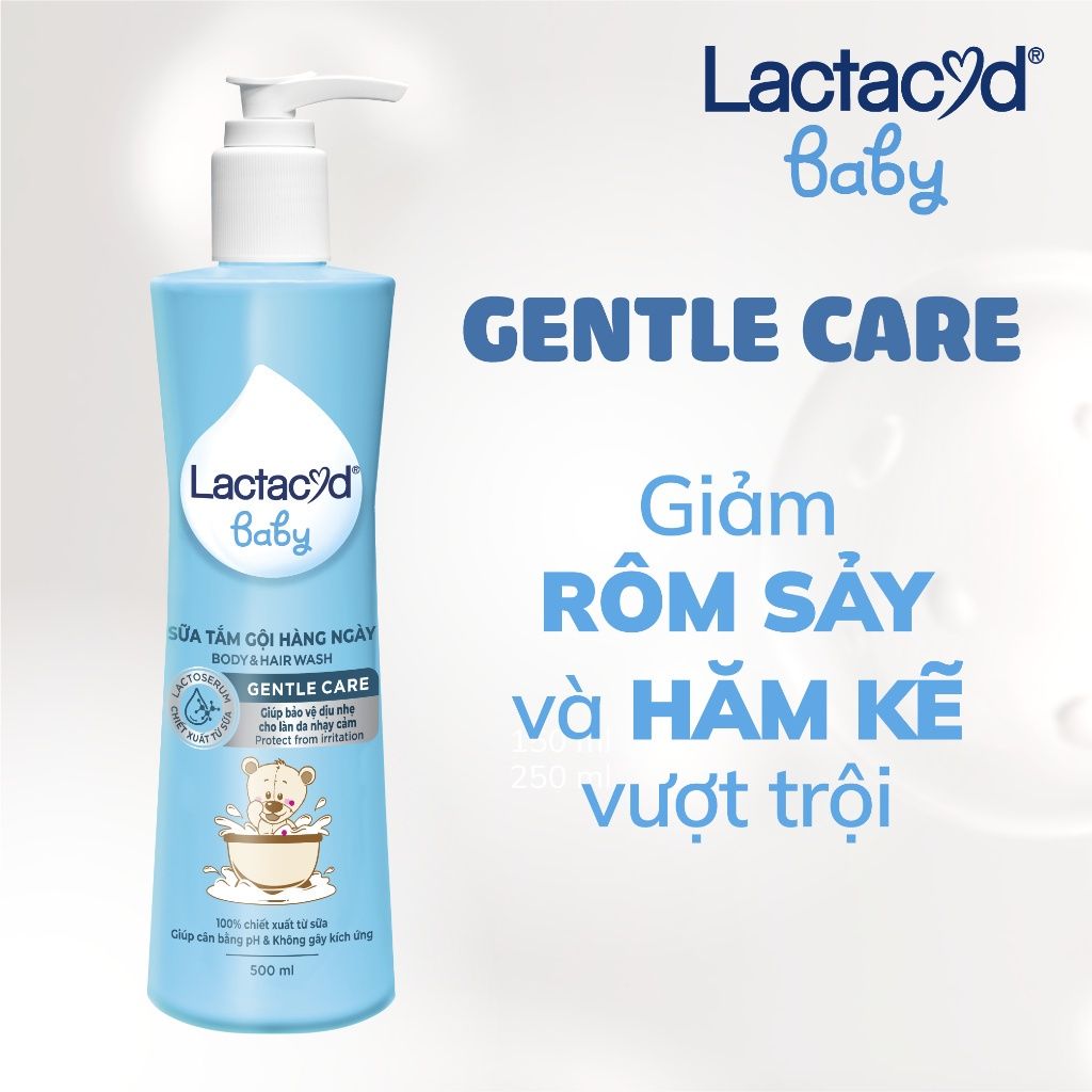 [NHẬP HELLOBACSI GIẢM 20K] Sữa Tắm Gội Trẻ Em Lactacyd Baby Gentle Care Bảo Vệ Dịu Nhẹ Cho Làn Da Nhạy Cảm 500ml